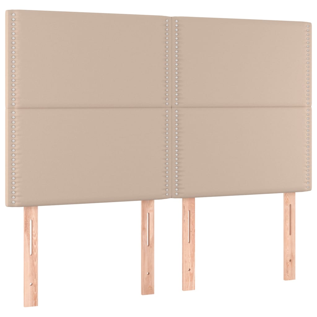 Matelas à sommier tapissier cappuccino-marron 140x200cm cuir artificiel