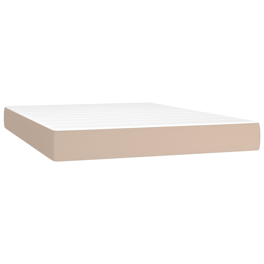Matelas à sommier tapissier cappuccino-marron 140x200cm cuir artificiel