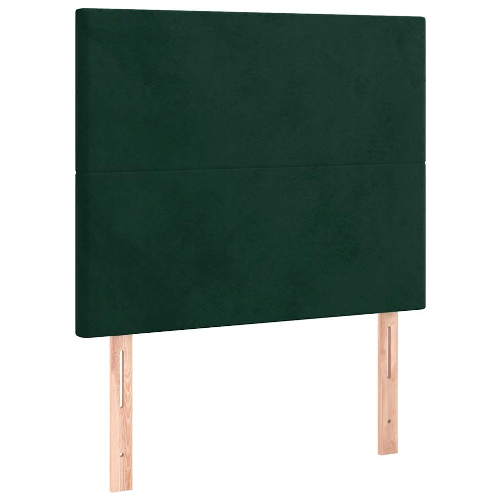 Boxspringbett mit Matratze Dunkelgrün 90x190 cm Samt