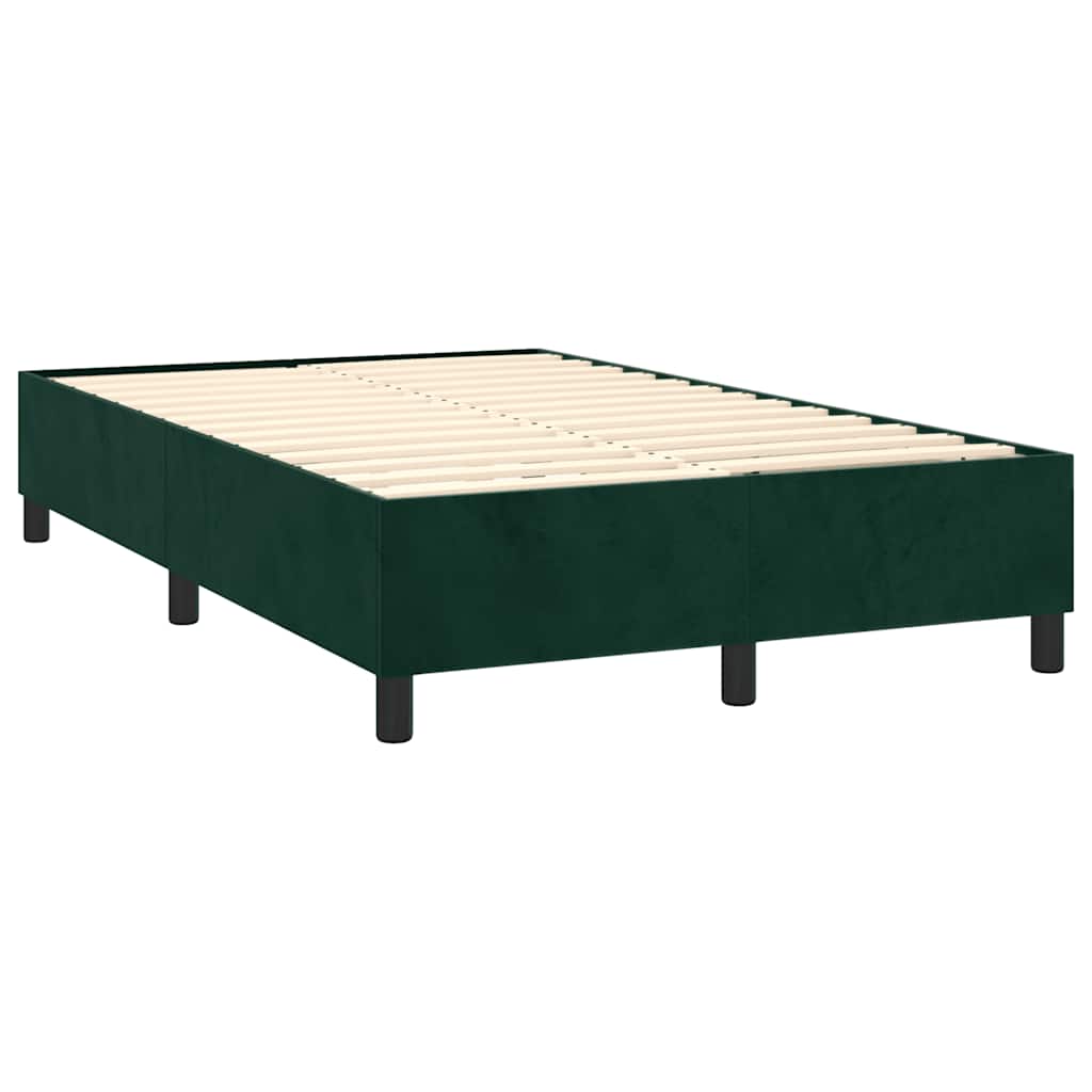 Boxspringbett mit Matratze Dunkelgrün 120x200 cm Samt