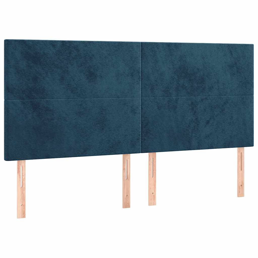 Boxspringbett mit Matratze Dunkelblau 200x200 cm Samt