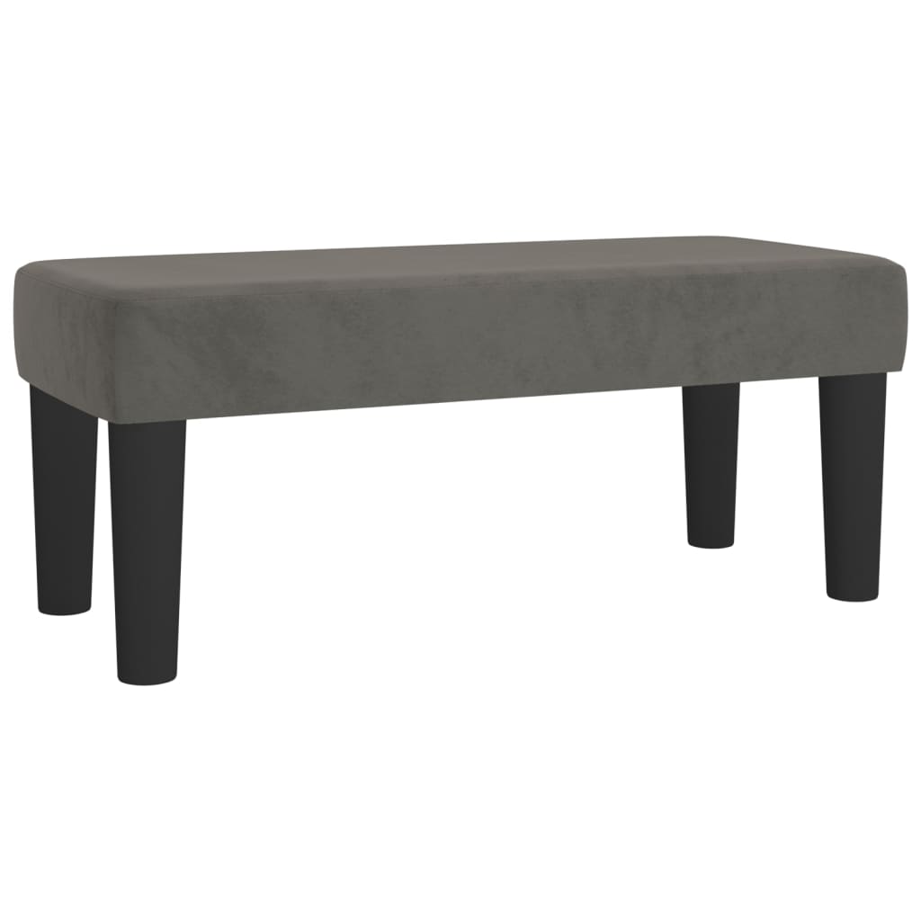 Sommier tapissier avec matelas gris foncé 100x200 cm velours