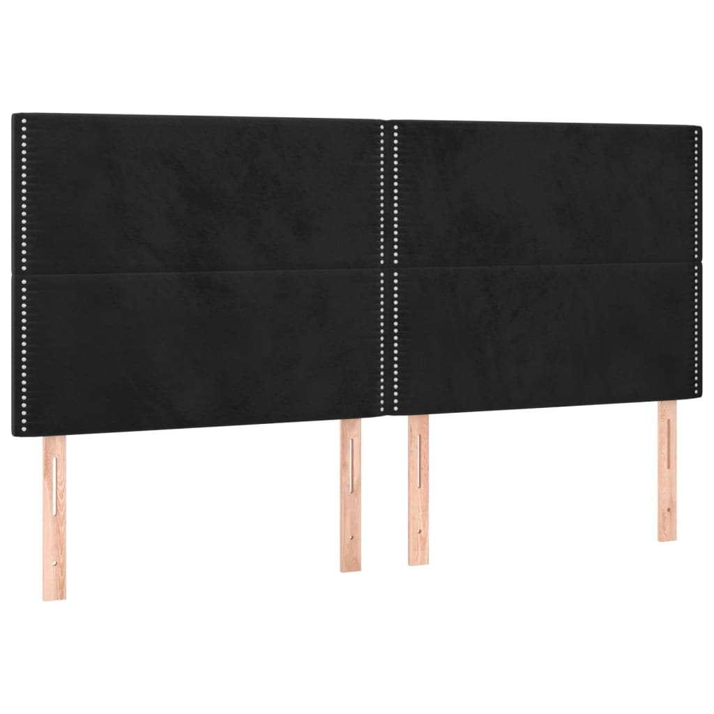 Box spring bed with mattress black 160x200 cm velvet