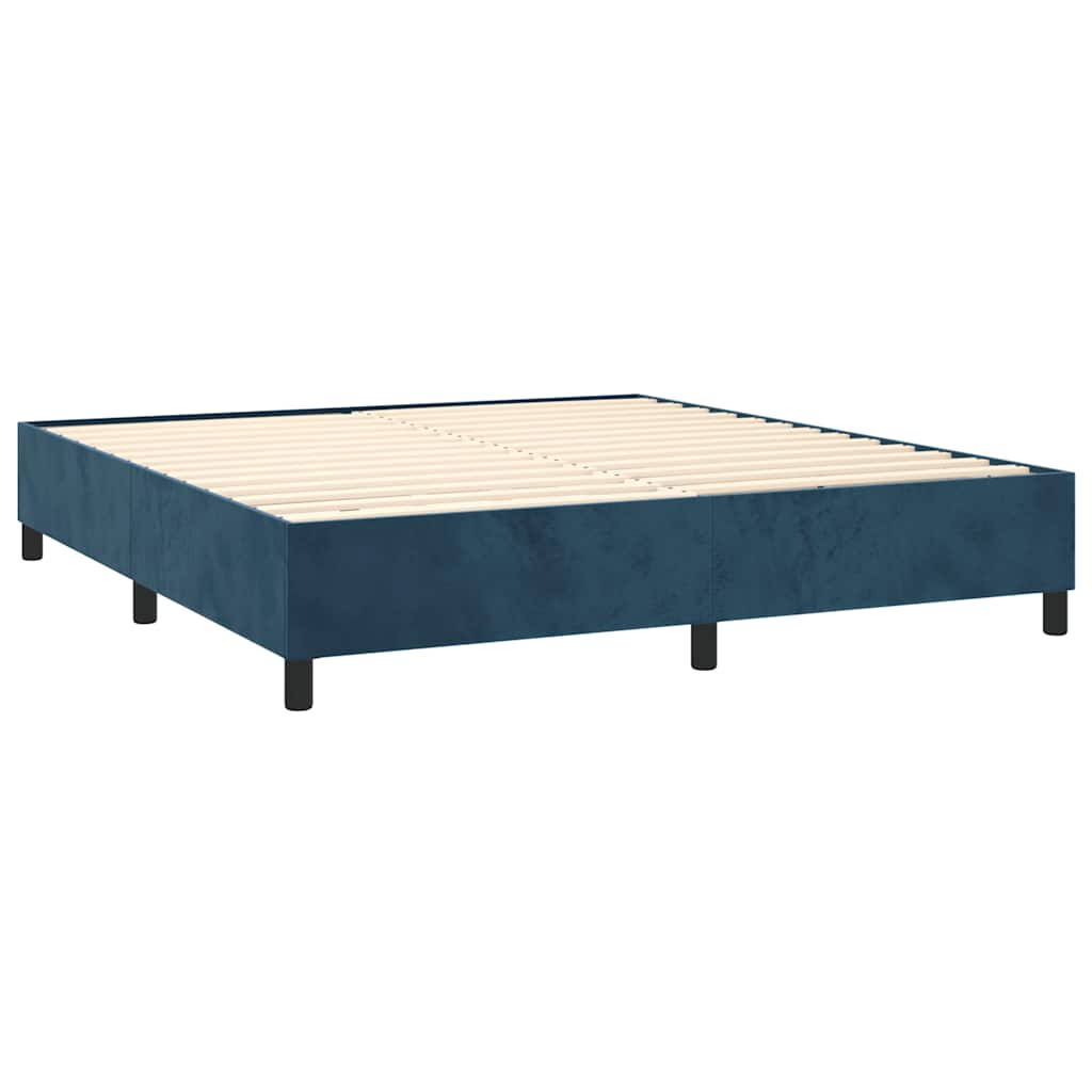 Boxspringbett mit Matratze Dunkelblau 200x200 cm Samt