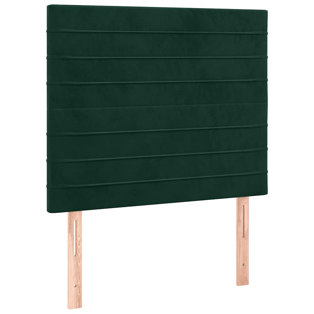 Boxspringbett mit Matratze Dunkelgrün 100x200 cm Samt