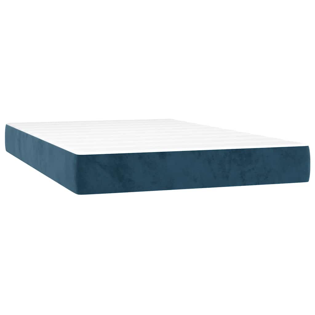 Boxspringbett mit Matratze Dunkelblau 120x200 cm Samt