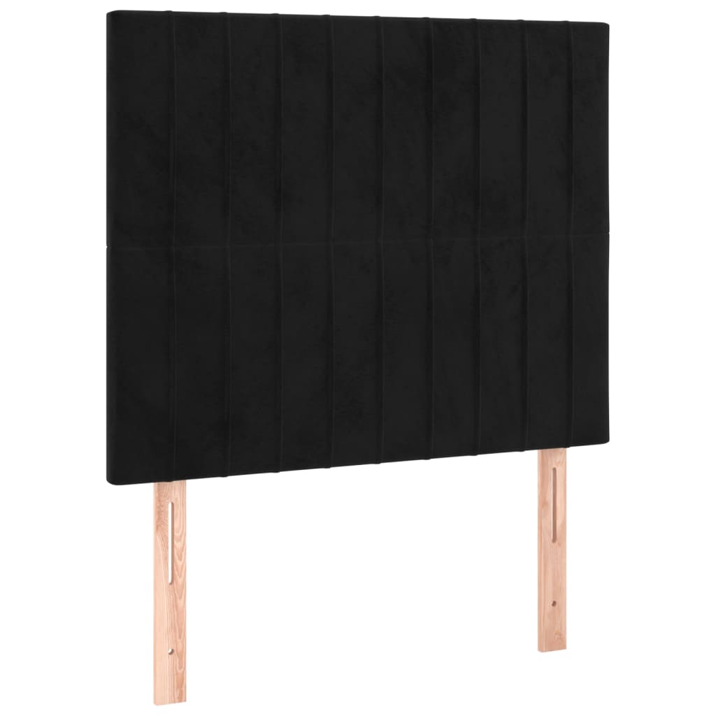 Box spring bed with mattress black 80x200 cm velvet