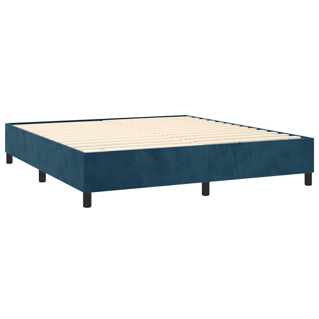 Boxspringbett mit Matratze Dunkelblau 200x200 cm Samt