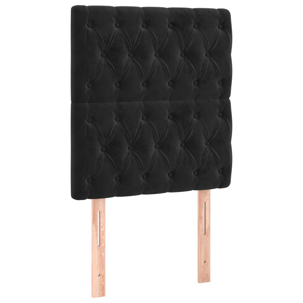 Box spring bed with mattress black 80x200 cm velvet