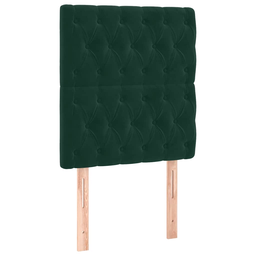 Boxspringbett mit Matratze Dunkelgrün 80x200 cm Samt