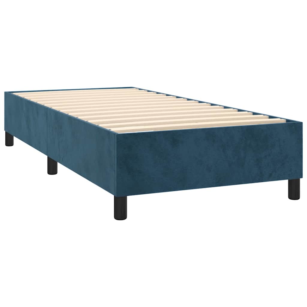 Boxspringbett mit Matratze Dunkelblau 80x200 cm Samt