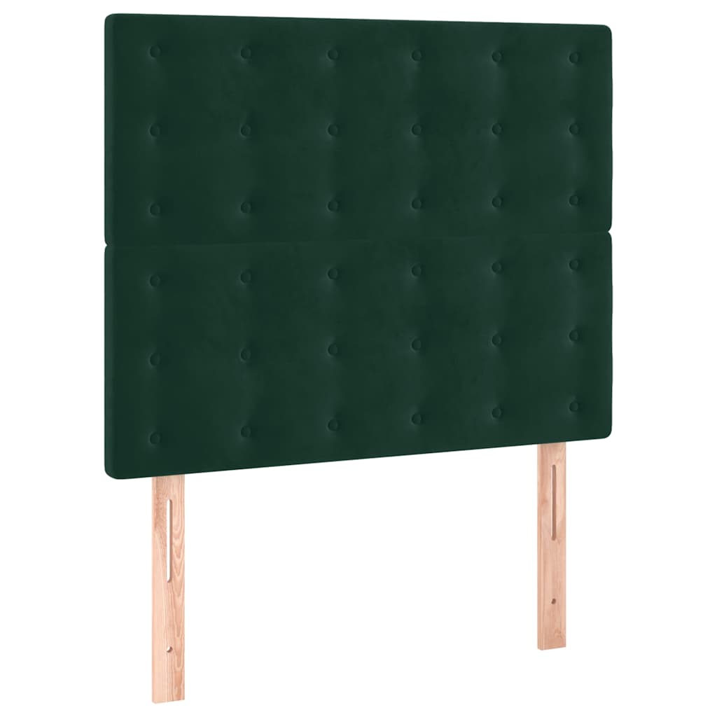 Boxspringbett mit Matratze Dunkelgrün 80x200 cm Samt