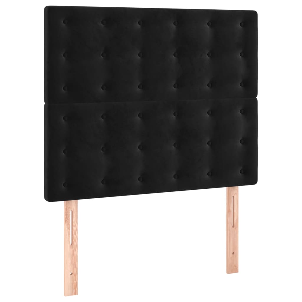 Boxspringbett mit Matratze Schwarz 90x190 cm Samt