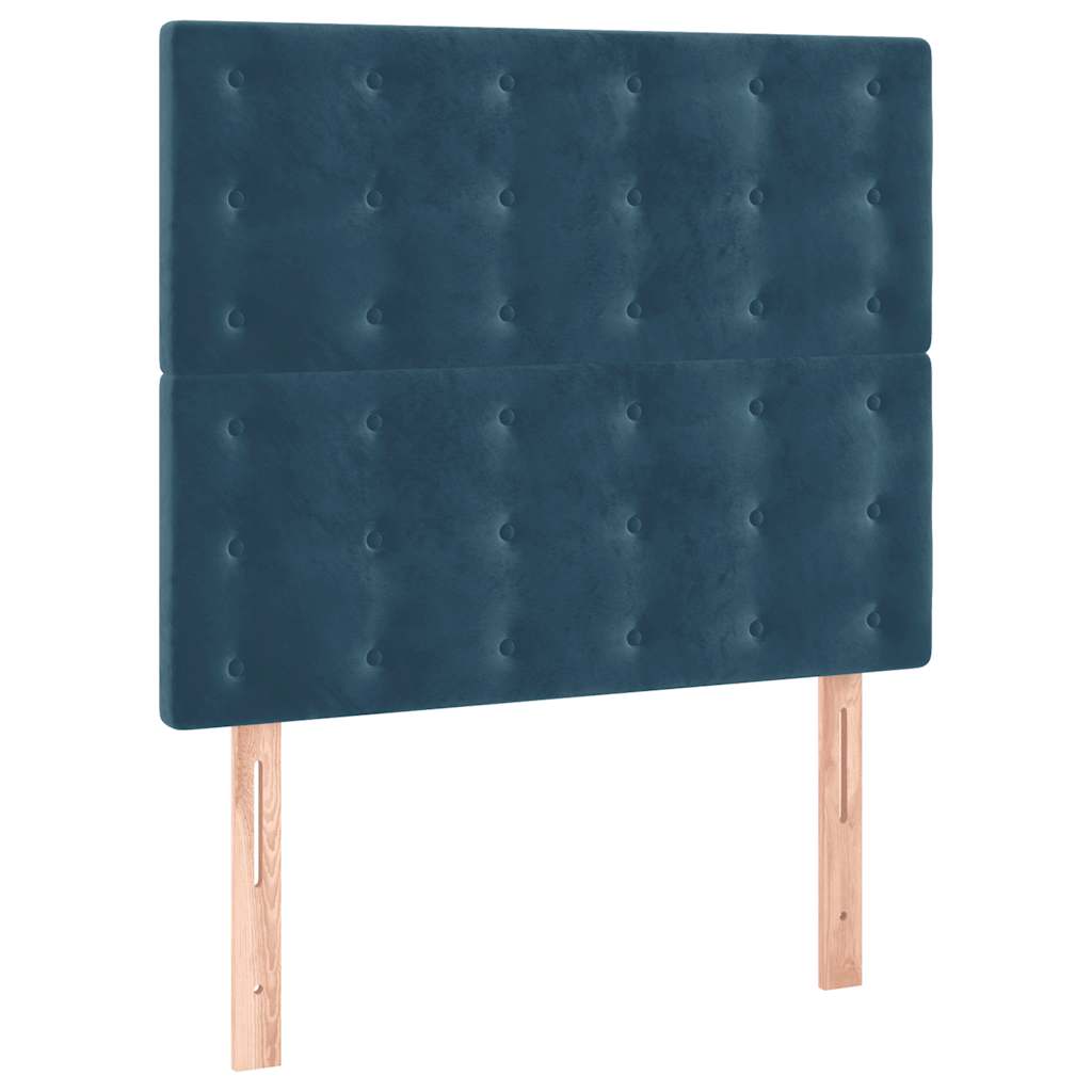 Boxspringbett mit Matratze Dunkelblau 90x200 cm Samt
