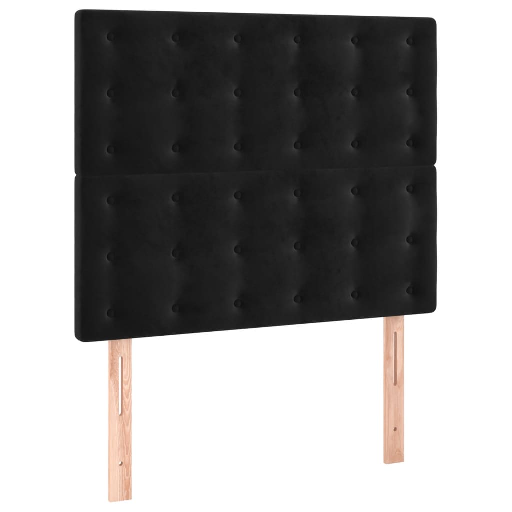 Boxspringbett mit Matratze Schwarz 100x200 cm Samt