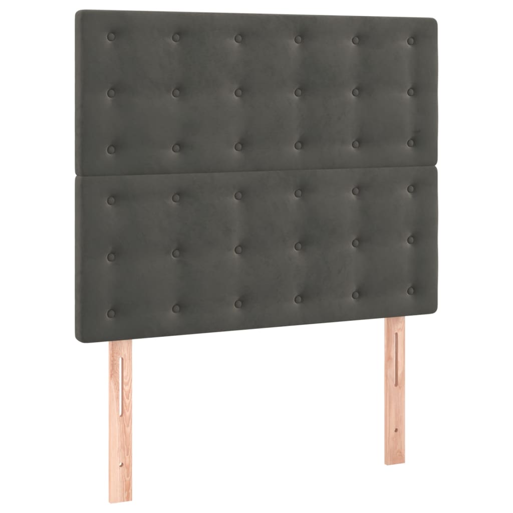 Boxspringbett mit Matratze Dunkelgrau 120x200 cm Samt