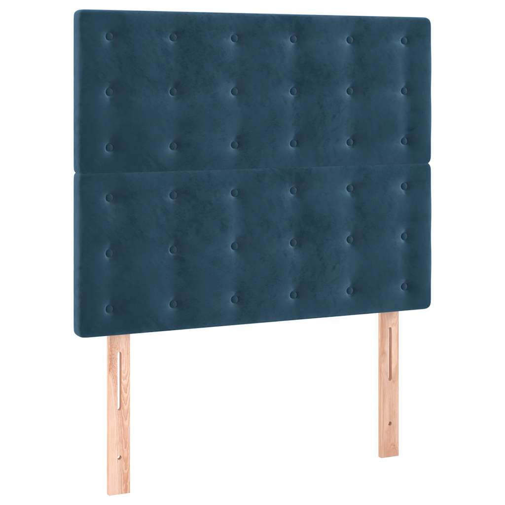 Boxspringbett mit Matratze Dunkelblau 120x200 cm Samt