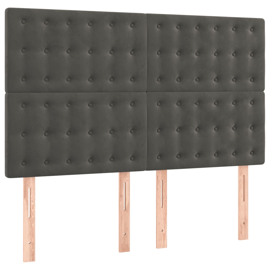 Boxspringbett mit Matratze Dunkelgrau 140x190 cm Samt