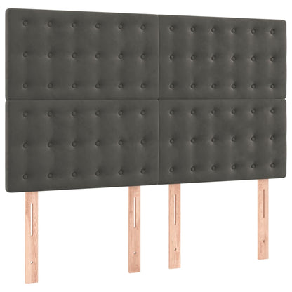 Boxspringbett mit Matratze Dunkelgrau 140x190 cm Samt