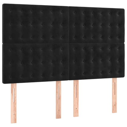 Boxspringbett mit Matratze Schwarz 140x190 cm Samt