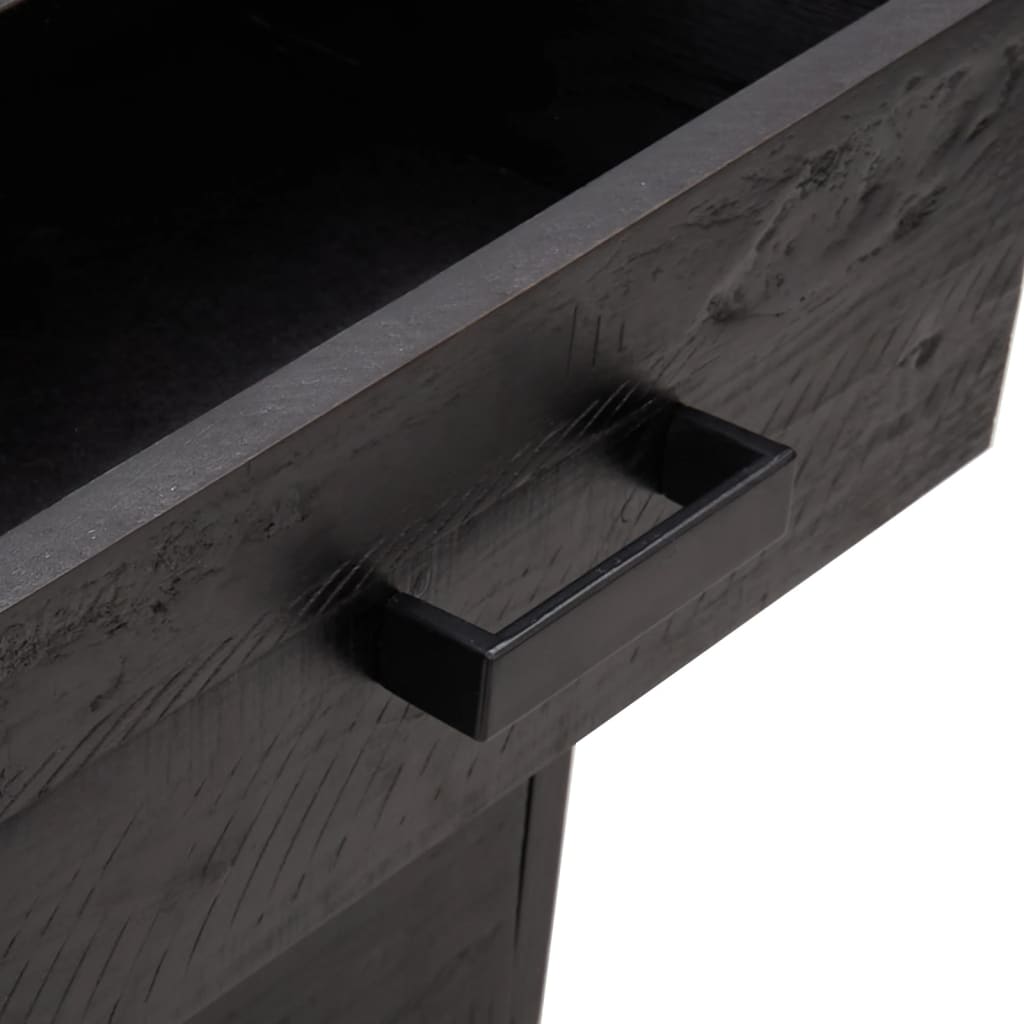 Nachttische 2 Stk. Schwarz 40x30x55 cm Massivholz Kiefer