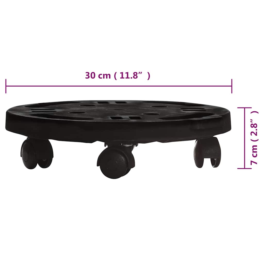 Pflanzenroller 5 Stk. 30 cm Durchmesser Schwarz 170 kg