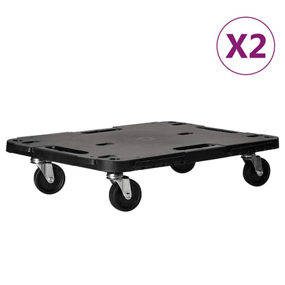 Transportroller 2 Stk. Schwarz 58x38x12 cm Polypropylen