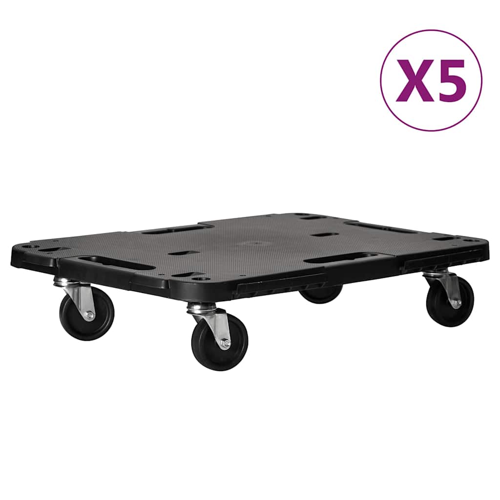 Transportroller 5 Stk. Schwarz 58x38x12 cm Polypropylen