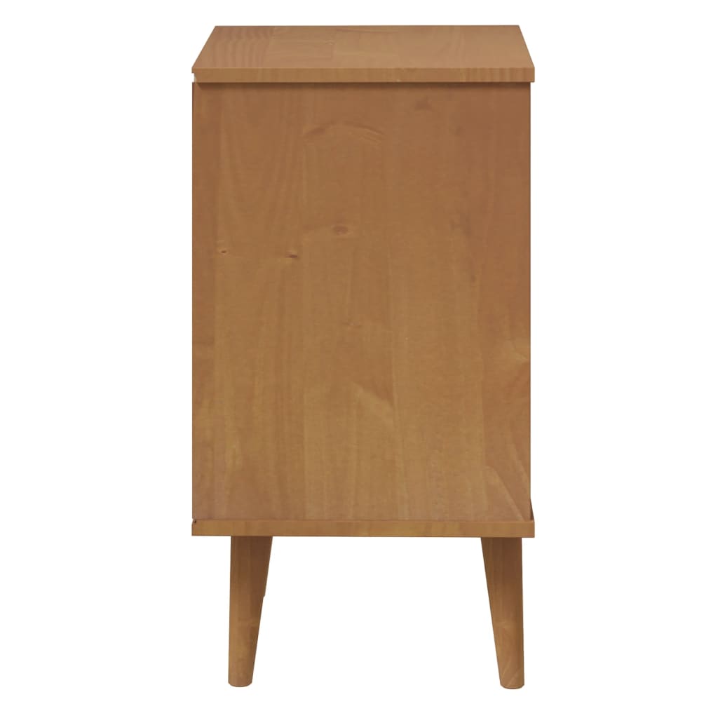 Table de chevet MOLDE marron 40x35x65 cm en bois de pin massif