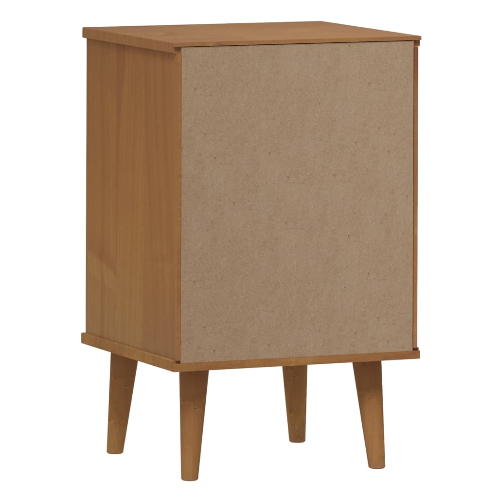 Table de chevet MOLDE marron 40x35x65 cm en bois de pin massif