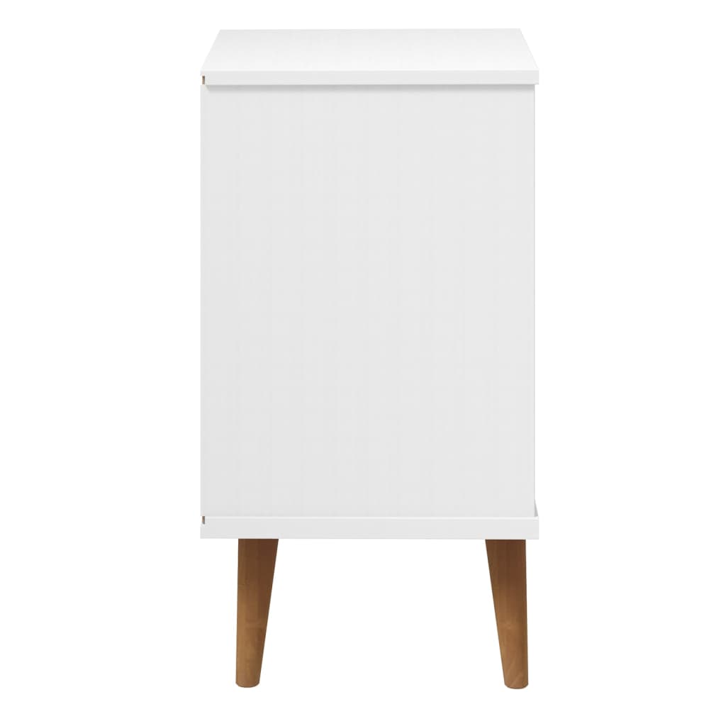 Table de chevet MOLDE blanche 40x35x65 cm en pin massif