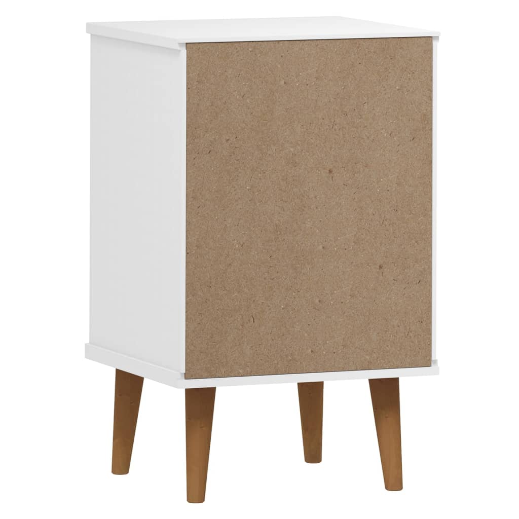 Table de chevet MOLDE blanche 40x35x65 cm en pin massif