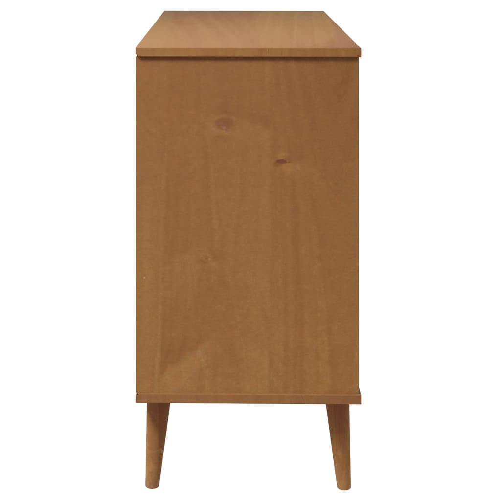 Armoire à tiroirs MOLDE marron 113x40x80 cm bois de pin massif