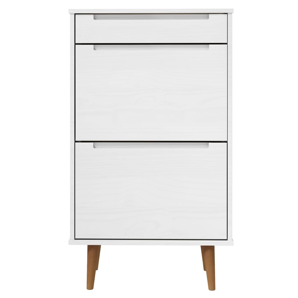 Shoe cabinet MOLDE white 59.5x35x103 cm solid pine wood