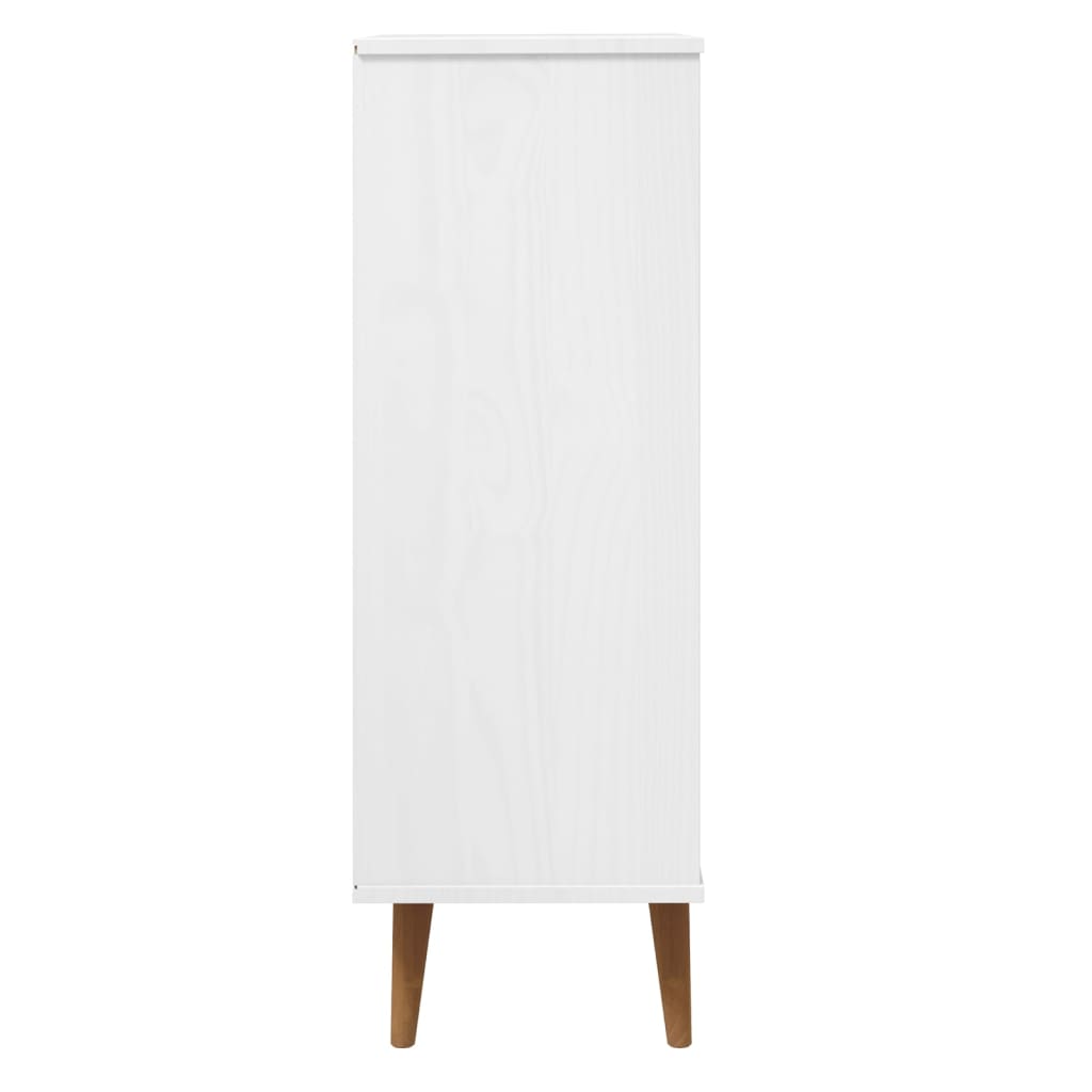 Shoe cabinet MOLDE white 59.5x35x103 cm solid pine wood