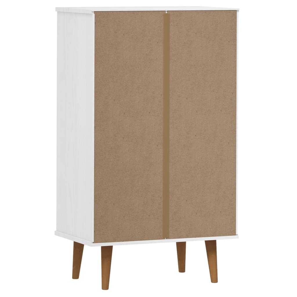 Shoe cabinet MOLDE white 59.5x35x103 cm solid pine wood
