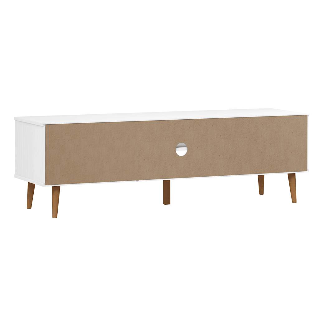 Meuble TV MOLDE blanc 158x40x49 cm pin massif