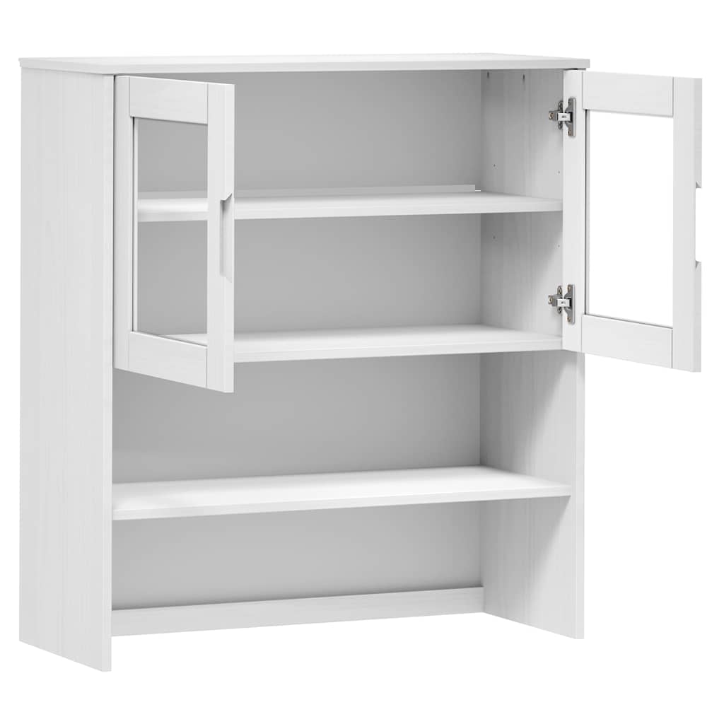 Highboard-Oberteil MOLDE Weiß 90x35x100 cm Massivholz Kiefer