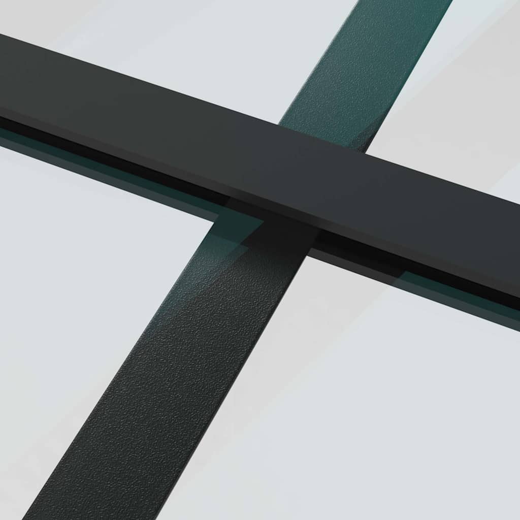 Innentür 93x201,5 cm Schwarz Mattglas und Aluminium