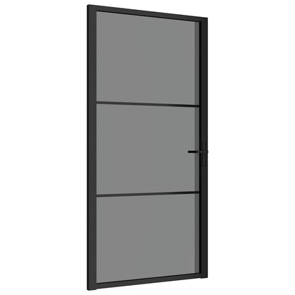 Innentür 102,5x201,5 cm Schwarz ESG-Glas und Aluminium
