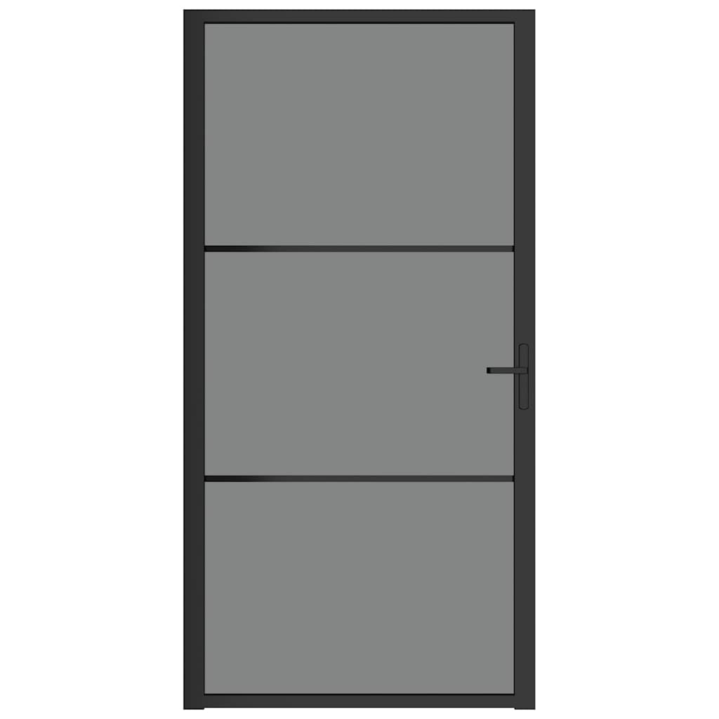 Innentür 102,5x201,5 cm Schwarz ESG-Glas und Aluminium