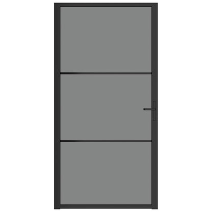 Innentür 102,5x201,5 cm Schwarz ESG-Glas und Aluminium