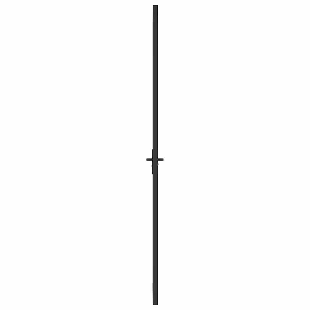 Innentür 93x201,5 cm Schwarz ESG-Glas und Aluminium