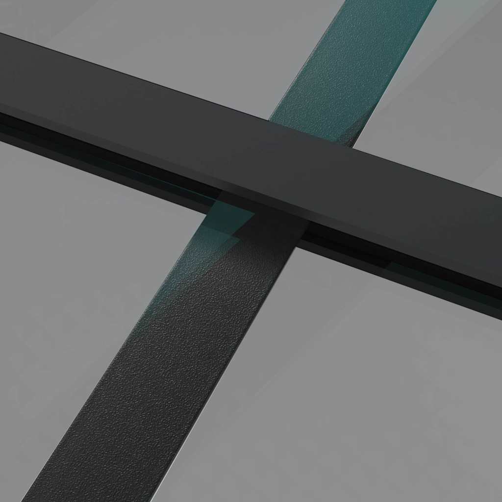 Innentür 93x201,5 cm Schwarz ESG-Glas und Aluminium
