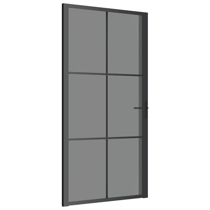 Innentür 102,5x201,5 cm Schwarz ESG-Glas und Aluminium