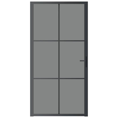 Innentür 102,5x201,5 cm Schwarz ESG-Glas und Aluminium