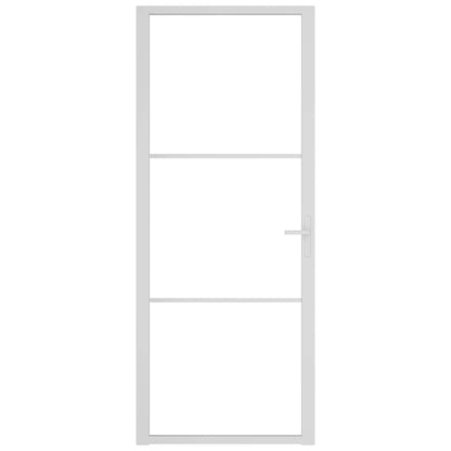 Innentür 83x201,5 cm Weiß ESG-Glas und Aluminium