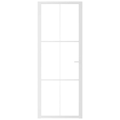 Innentür 76x201,5 cm Weiß ESG-Glas und Aluminium