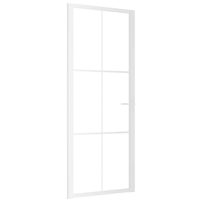Innentür 83x201,5 cm Weiß ESG-Glas und Aluminium