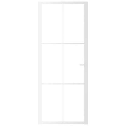 Innentür 83x201,5 cm Weiß ESG-Glas und Aluminium
